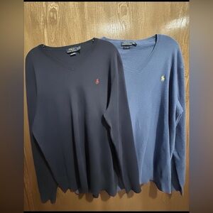 Men’s Polo Ralph Lauren Pima Cotton V-Neck Sweater 2-Pack – Large Tall